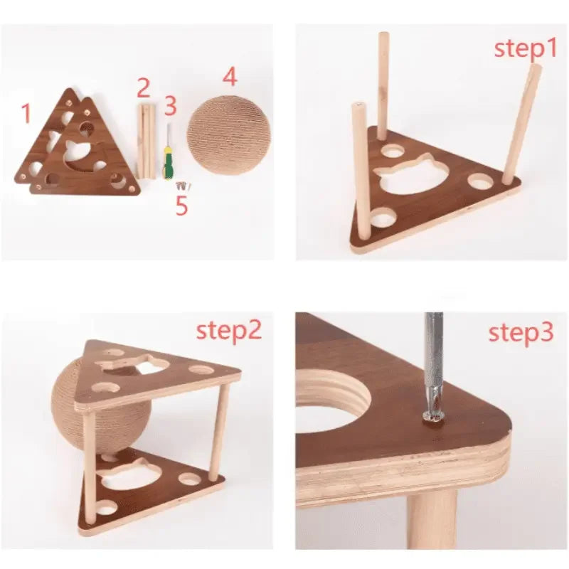 Rotating Sisal Cat Scratching Ball Toy
