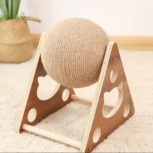 Rotating Sisal Cat Scratching Ball Toy