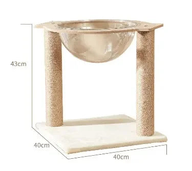 Modern Acrylic Cat Space Capsule with Sisal Scratching Posts