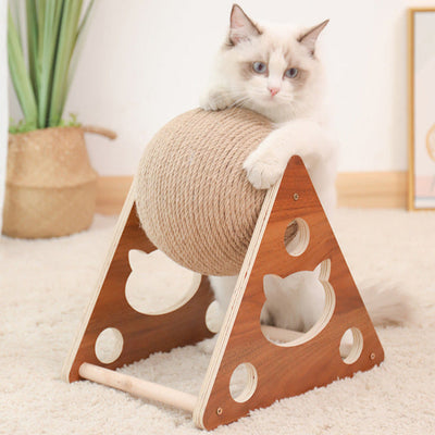 Rotating Sisal Cat Scratching Ball Toy