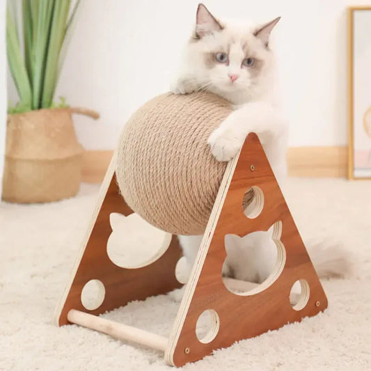 Rotating Sisal Cat Scratching Ball Toy