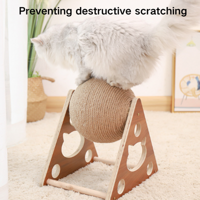 Rotating Sisal Cat Scratching Ball Toy