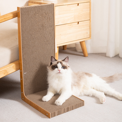 L-Shaped Wall-Mounted Cat Scratching Board